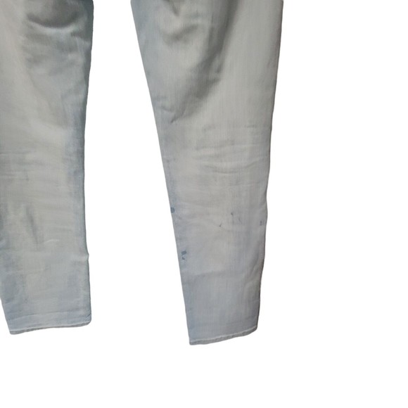 7 For All Mankind Distressed Patch Boyfriend Jeans 26 Rigid Light Washed Denim - Picture 4 of 8